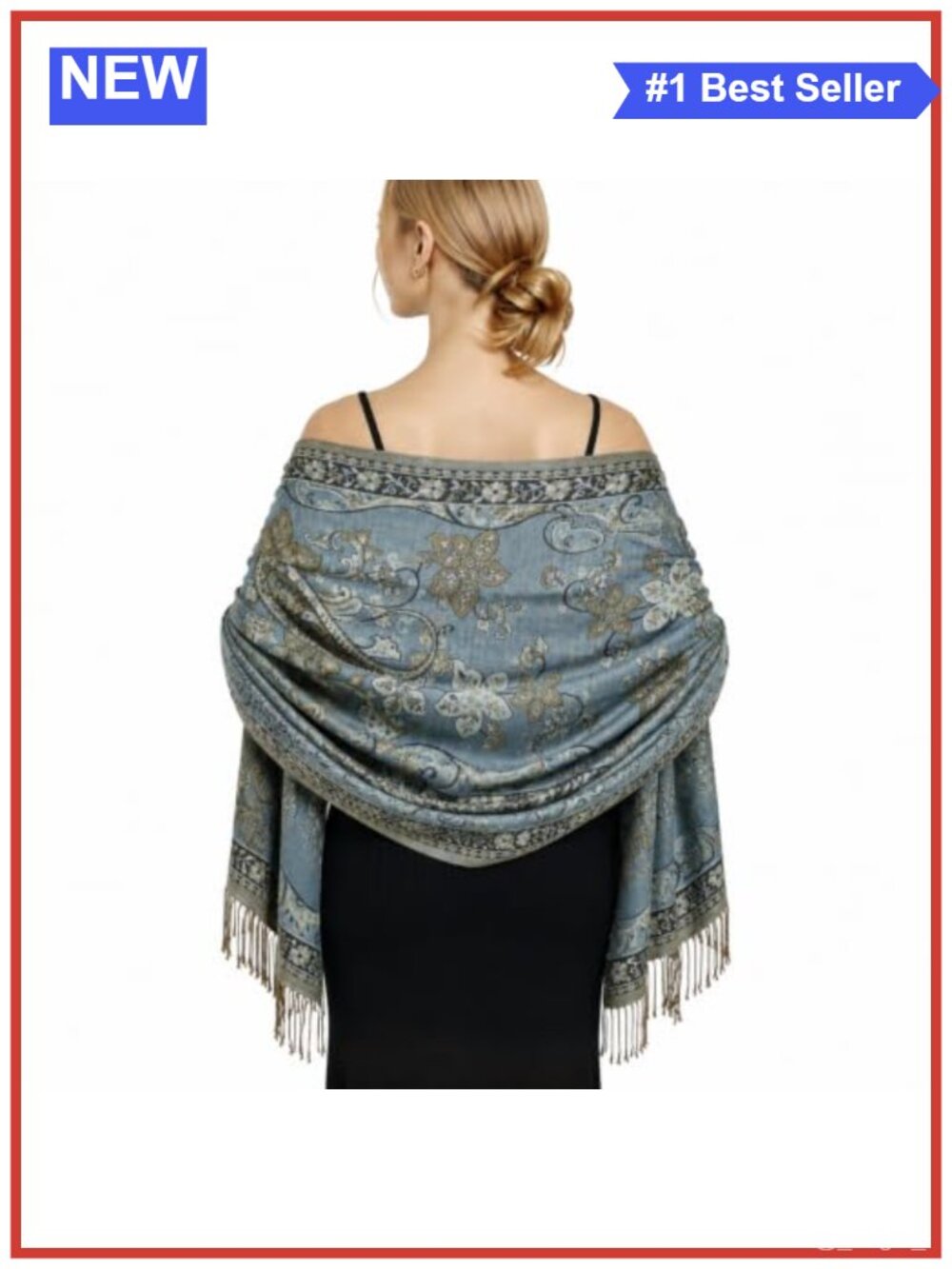 Reversible Paisley Pashmina Shawl Wrap Cotton Acrylic Women's Scarf